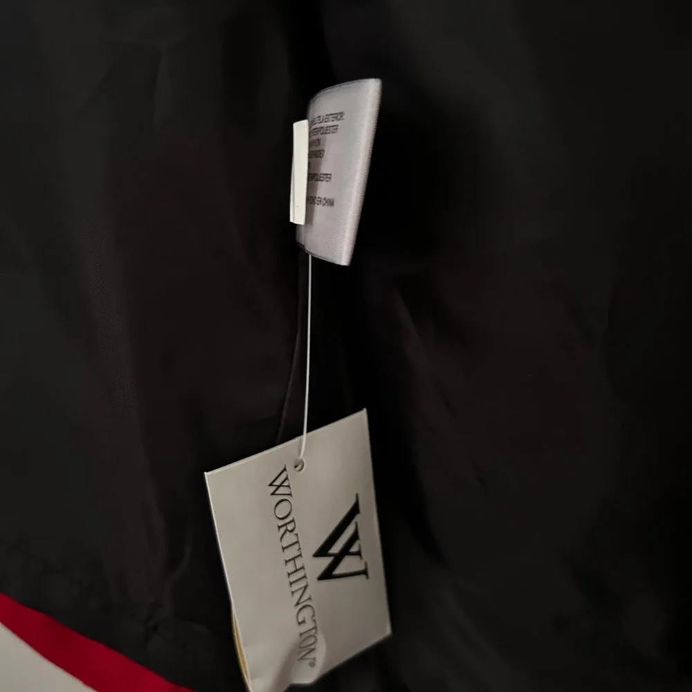 Worthington Red Pea Coat with Black Buttons - Picture 8 of 11